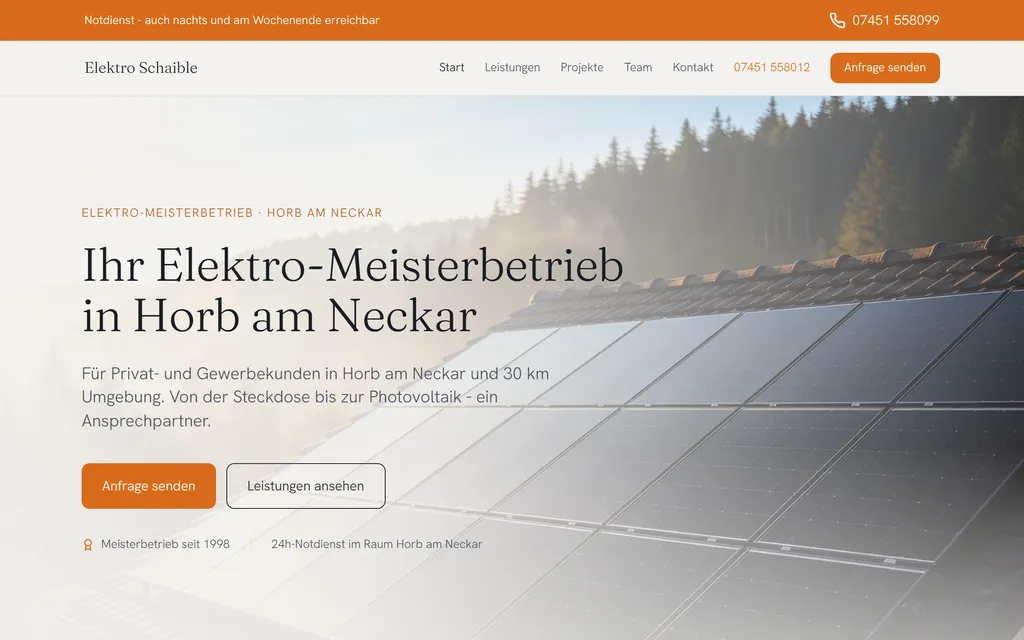 Vorschau der Website von Elektro Schaible